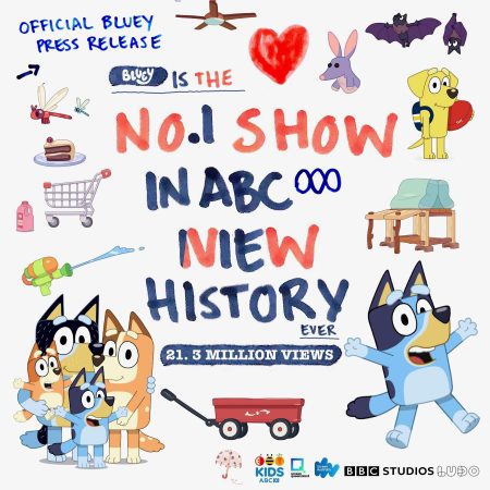 Bluey! BBC productions promotional poster