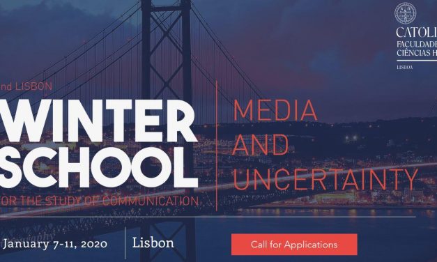 CfA: 2nd Lisbon Winter School for the Study of Communication – “Media and Uncertainty” Jan 07-11, 2020 @ Universidade Católica Portuguesa, Lisboa (POR) Deadline: July 22, 2019.