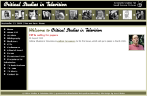 Year 2004 Screenshot of the Critical Studies in Television website ca. 2004